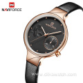 Naviforce 5001 Beautiful Flower Women Watches Calendar Dual Dial Hours Clock Ladies Digital Watches NF5001S